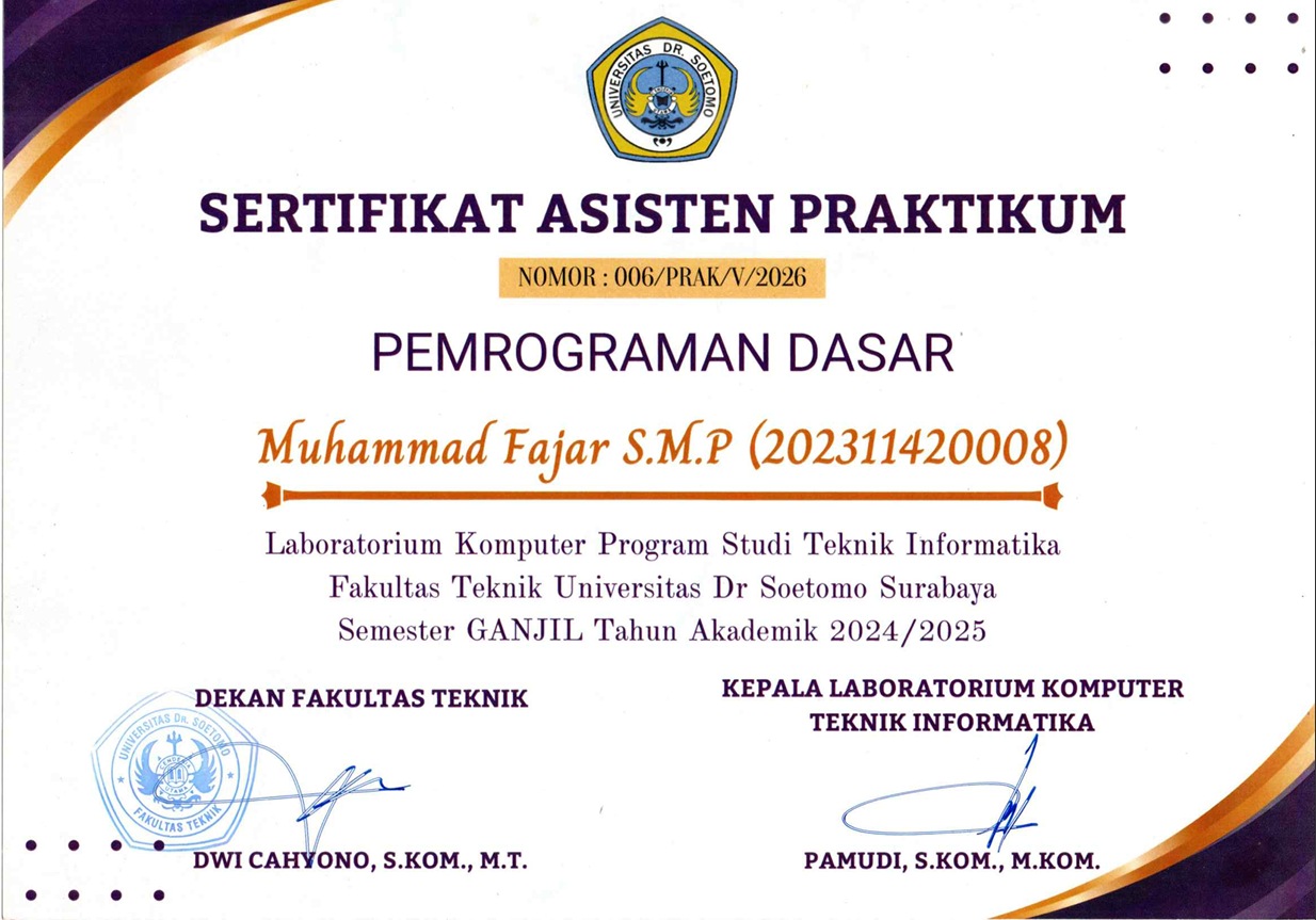 Sertifikat Asisten Dosen 1