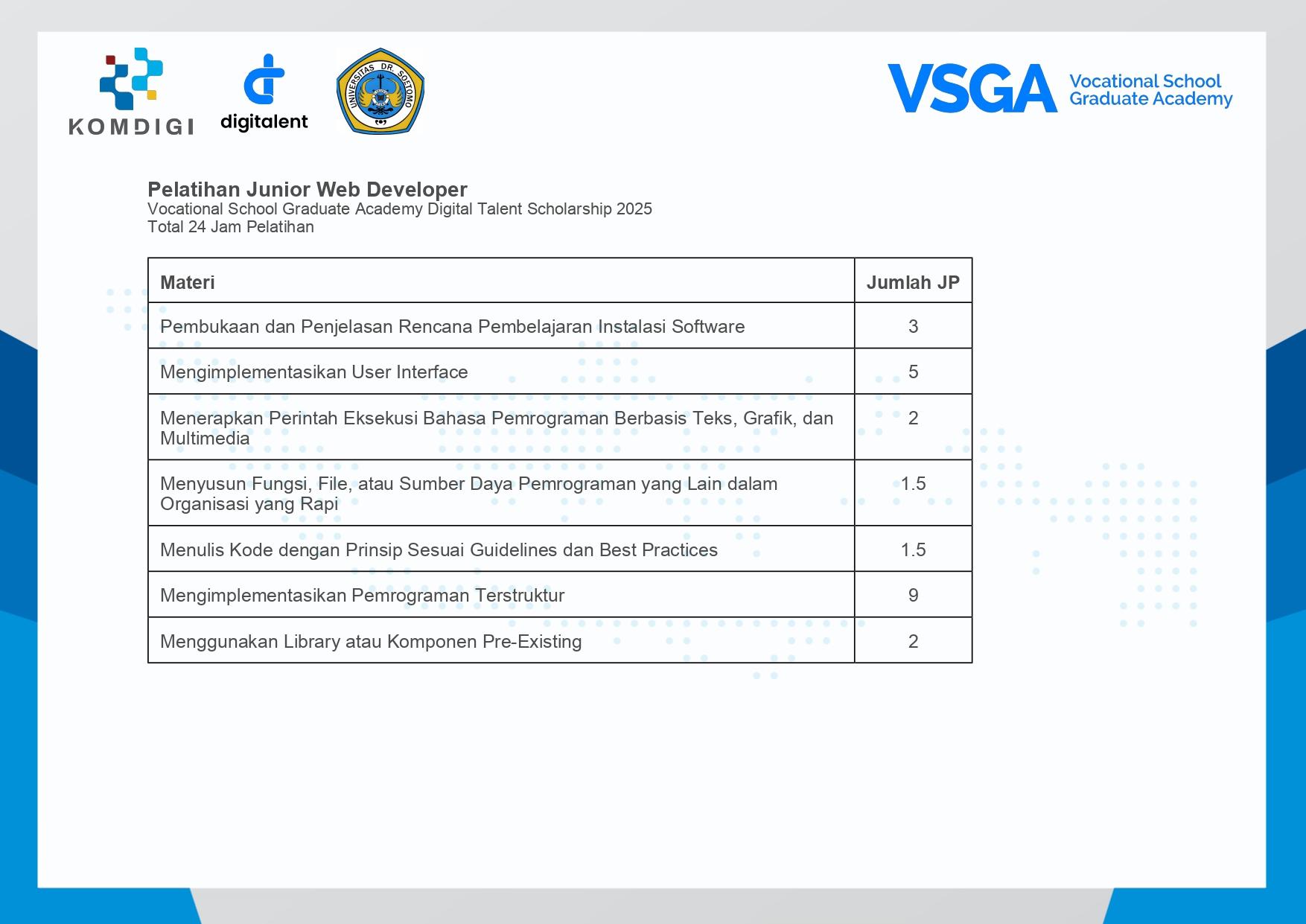 Sertifikat VSGA Junior Web Development 4
