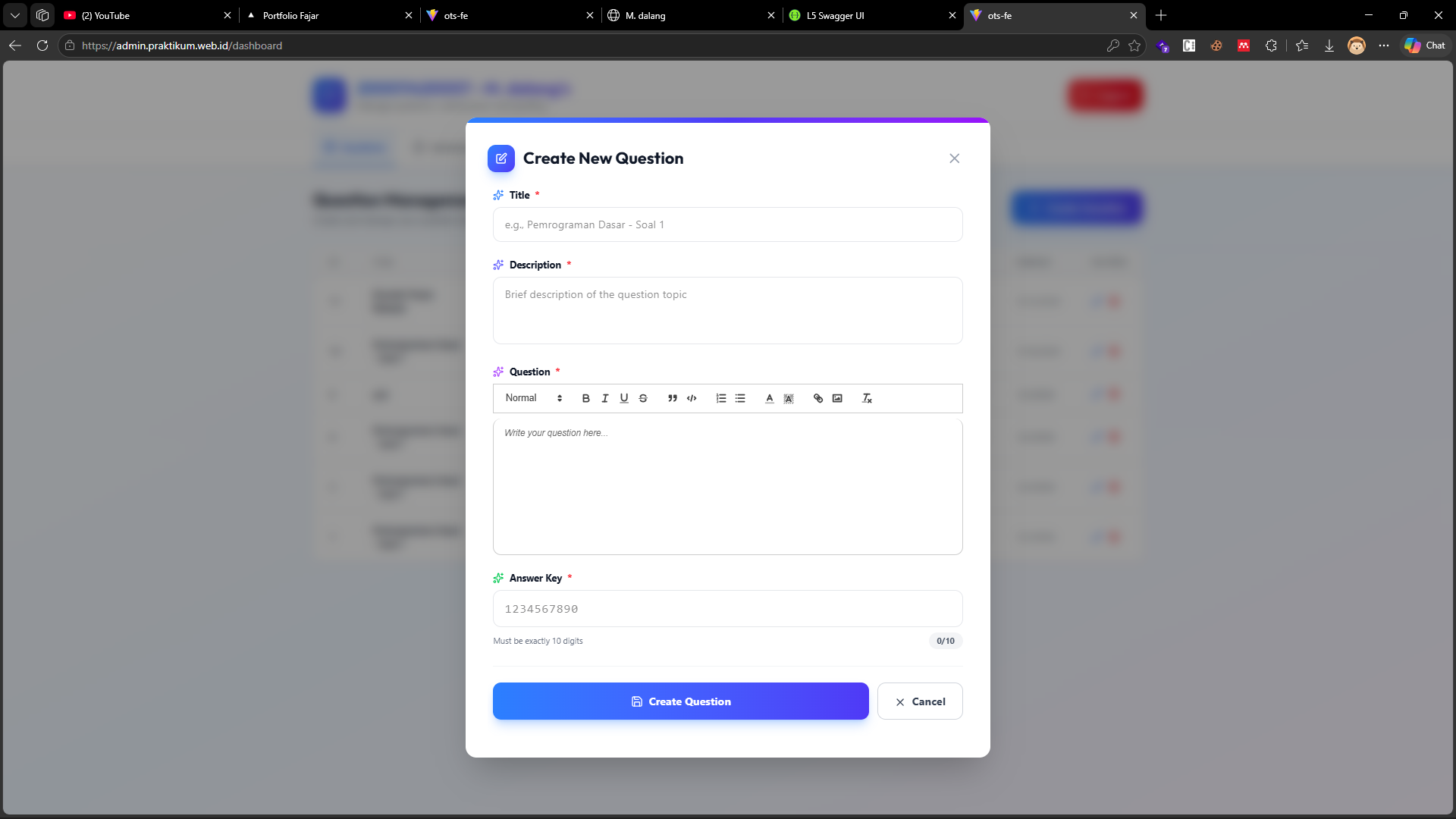 Sistem Informasi Ujian Online 5