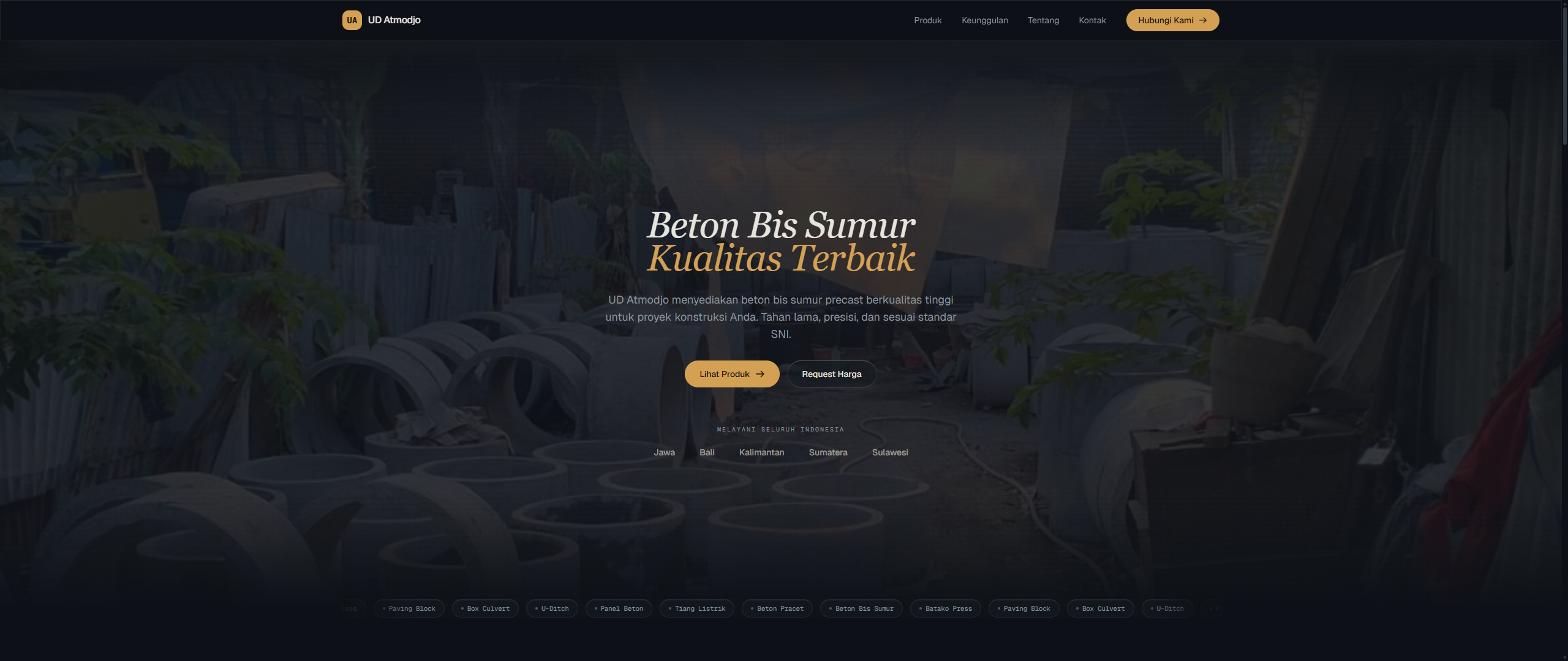 UD Atmodjo - Landing Page Beton Precast